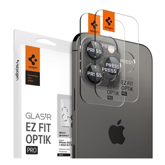 iPhone 16 Pro 5G SPIGEN OPTIK PRO kameravédő üveg 2db 9H FEKETE