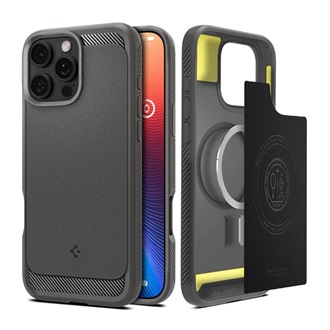 iPhone 16 Pro 5G SPIGEN RUGGED ARMOR szilikon telefonvédő ütésállóság, MagSafe, VILÁGOSSZÜRKE