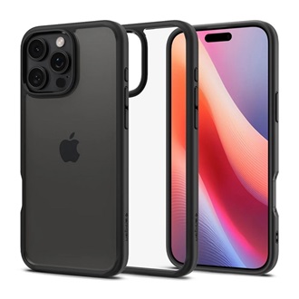 iPhone 16 Pro 5G SPIGEN ULTRA HYBRID műanyag telefonvédő ütésállóság, légpárnás keret, ÁTLÁTSZÓ/FEKETE