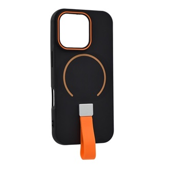 iPhone 16 Pro GIGAPACK Szilikon telefonvédő mikrofiber plüss belső, MagSafe, FEKETE