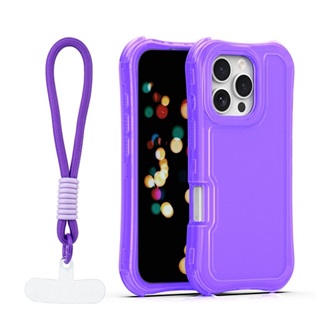 iPhone 16 Pro GIGAPACK Szilikon telefonvédő ütésállóság, műanyag hátlap + kézpánt, LILA