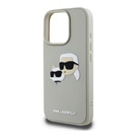 iPhone 16 Pro KARL LAGERFELD 3D RUBBER DOUBLE HEADS szilikon telefonvédő ütésállóság, 3D, BÉZS