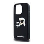iPhone 16 Pro KARL LAGERFELD 3D RUBBER DOUBLE HEADS szilikon telefonvédő ütésállóság, 3D, FEKETE