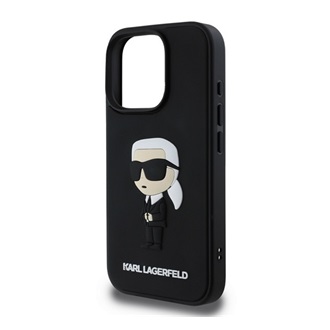 iPhone 16 Pro KARL LAGERFELD 3D RUBBER IKONIK szilikon telefonvédő ütésállóság, 3D, FEKETE