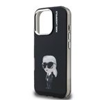 iPhone 16 Pro KARL LAGERFELD IML AQUARELLE KARL szilikon telefonvédő ütésállóság, kameravédő, FEKETE