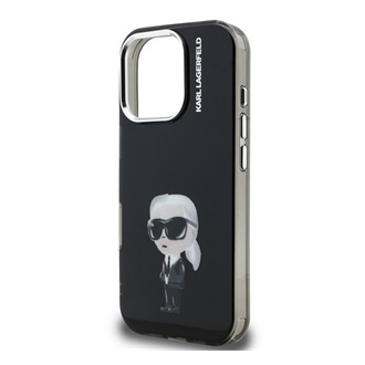 iPhone 16 Pro KARL LAGERFELD IML AQUARELLE KARL szilikon telefonvédő ütésállóság, kameravédő, FEKETE