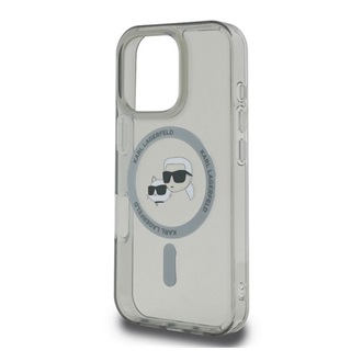 iPhone 16 Pro KARL LAGERFELD IML K&CH HEADS METAL FRAME MAGSAFE szilikon telefonvédő ütésállóság, MagSafe, FEKETE