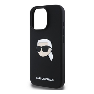 iPhone 16 Pro KARL LAGERFELD LIQUID SILICONE KARL HEAD MAGSAFE szilikon telefonvédő ütésállóság, MagSafe, FEKETE