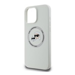 iPhone 16 Pro KARL LAGERFELD LIQUID SILICONE K&CH HEADS MAGSAFE szilikon telefonvédő ütésállóság, MagSafe, BÉZS