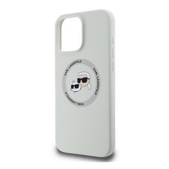 iPhone 16 Pro KARL LAGERFELD LIQUID SILICONE K&CH HEADS MAGSAFE szilikon telefonvédő ütésállóság, MagSafe, BÉZS