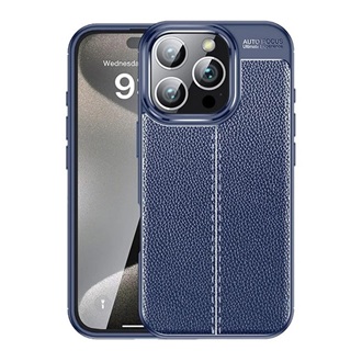 iPhone 16 Pro Max 5G Gigapack Szilikon telefonvédő ütésállóság, varrás minta, SÖTÉTKÉK