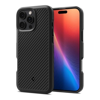 iPhone 16 Pro Max 5G SPIGEN CORE ARMOR szilikon telefonvédő ütésállóság, csíkos, FEKETE