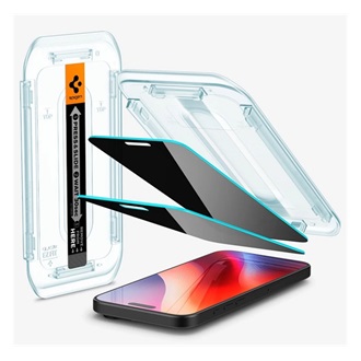 iPhone 16 Pro Max 5G SPIGEN EZ FIT képernyővédő üveg 2db 2.5D, 9H + segédkeret, ÁTLÁTSZÓ