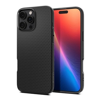 iPhone 16 Pro Max 5G SPIGEN LIQUID AIR szilikon telefonvédő ütésállóság, rombusz, FEKETE