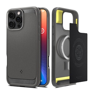 iPhone 16 Pro Max 5G SPIGEN RUGGED ARMOR szilikon telefonvédő ütésállóság, MagSafe, VILÁGOSSZÜRKE