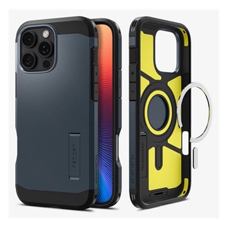 iPhone 16 Pro Max 5G SPIGEN TOUGH ARMOR MAG műanyag telefonvédő ütésállóság, MagSafe, METÁLFEKETE