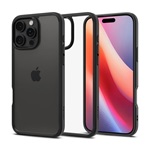 iPhone 16 Pro Max 5G SPIGEN ULTRA HYBRID műanyag telefonvédő ütésállóság, légpárnás keret, ÁTLÁTSZÓ/FEKETE