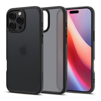 iPhone 16 Pro Max 5G SPIGEN ULTRA HYBRID műanyag telefonvédő ütésállóság, matt, FEKETE/ÁTLÁTSZÓ