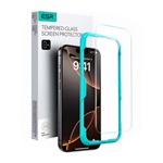 iPhone 16 Pro Max ESR képernyővédő üveg 2.5D, 9H + segédkeret, FEKETE