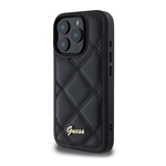 iPhone 16 Pro Max GUESS PU LEATHER QUILTED szilikon telefonvédő ütésállóság, rombusz, FEKETE
