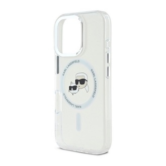 iPhone 16 Pro Max KARL LAGERFELD IML K&CH HEADS METAL FRAME MAGSAFE szilikon telefonvédő ütésállóság, MagSafe, ÁTLÁTSZÓ