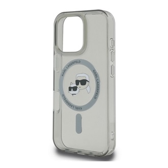 iPhone 16 Pro Max KARL LAGERFELD IML K&CH HEADS METAL FRAME MAGSAFE szilikon telefonvédő ütésállóság, MagSafe, FEKETE