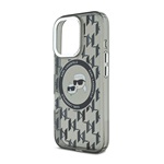 iPhone 16 Pro Max KARL LAGERFELD IML MONOGRAM K&CH HEADS MAGSAFE szilikon telefonvédő ütésállóság, MagSafe, FEKETE