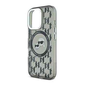 iPhone 16 Pro Max KARL LAGERFELD IML MONOGRAM K&CH HEADS MAGSAFE szilikon telefonvédő ütésállóság, MagSafe, FEKETE
