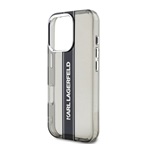 iPhone 16 Pro Max KARL LAGERFELD IML STRIPE LOGO szilikon telefonvédő ütésállóság, kameravédő, FEKETE