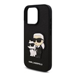 iPhone 16 Pro Max KARL LAGERFELD PU SAFFIANO KARL AND CHOUPETTE szilikon telefonvédő ütésállóság, 3D, FEKETE