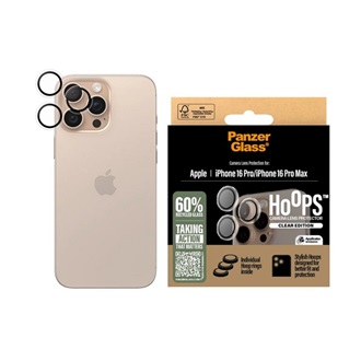iPhone 16 Pro Max PANZERGLASS HOOPS kameravédő üveg 9H + segédkeret ÁTLÁTSZÓ