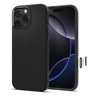 iPhone 16 Pro Max SPIGEN LIQUID AIR T szilikon telefonvédő ütésállóság, MagSafe, FEKETE