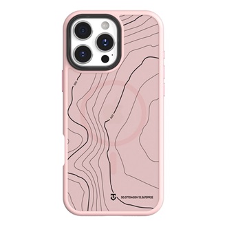 iPhone 16 Pro Max TACTICAL MAGFORCE HYPERSTEALTH SIKA szilikon telefonvédő ütésállóság, topográfiai minta, RÓZSASZÍN