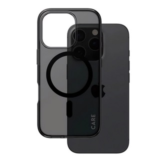 iPhone 16 Pro PANZERGLASS CARE FLAGSHIP URBAN COMBAT SMOKEY CASE szilikon telefonvédő ütésállóság, MagSafe, FEKETE
