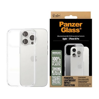 iPhone 16 Pro PANZERGLASS HARDCASE szilikon telefonvédő ütésállóság, antibakteriális, ÁTLÁTSZÓ