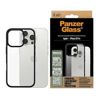 iPhone 16 Pro PANZERGLASS HARDCASE szilikon telefonvédő ütésállóság, antibakteriális, FEKETE