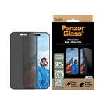 iPhone 16 Pro PANZERGLASS PRIVACY ULTRA-WIDE FIT képernyővédő üveg 3D, betekintés védelem + segédkeret, FEKETE