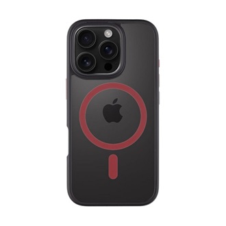 iPhone 16 Pro TACTICAL MAGFORCE HYPERSTEALTH 2.0 szilikon telefonvédő ütésállóság, MagSafe, FEKETE/PIROS