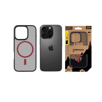 iPhone 16 Pro TACTICAL MAGFORCE HYPERSTEALTH 2.0 szilikon telefonvédő ütésállóság, MagSafe, FEKETE/PIROS