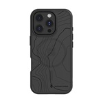 iPhone 16 Pro TACTICAL MAGFORCE HYPERSTEALTH SIKA szilikon telefonvédő ütésállóság, topográfiai minta, FEKETE