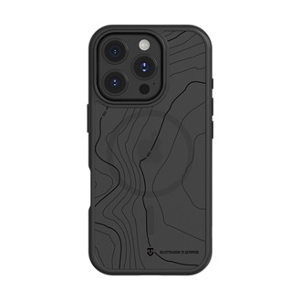 iPhone 16 Pro TACTICAL MAGFORCE HYPERSTEALTH SIKA szilikon telefonvédő ütésállóság, topográfiai minta, FEKETE