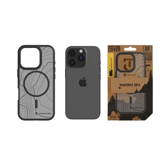iPhone 16 Pro TACTICAL MAGFORCE HYPERSTEALTH SIKA szilikon telefonvédő ütésállóság, topográfiai minta, FEKETE