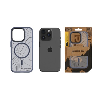 iPhone 16 Pro TACTICAL MAGFORCE HYPERSTEALTH SIKA szilikon telefonvédő ütésállóság, topográfiai minta, SÖTÉTKÉK