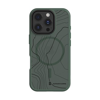 iPhone 16 Pro TACTICAL MAGFORCE HYPERSTEALTH SIKA szilikon telefonvédő ütésállóság, topográfiai minta, SÖTÉTZÖLD