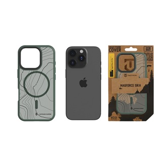 iPhone 16 Pro TACTICAL MAGFORCE HYPERSTEALTH SIKA szilikon telefonvédő ütésállóság, topográfiai minta, SÖTÉTZÖLD