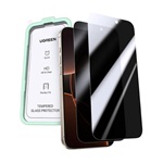 iPhone 16 Pro UGREEN SP651 képernyővédő üveg betekintés ellen, 9H + segédkeret, FEKETE