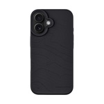 iPhone 16 TACTICAL MAGFORCE BEAVER szilikon telefonvédő mikrofiber plüss belső, topográfiai minta, FEKETE