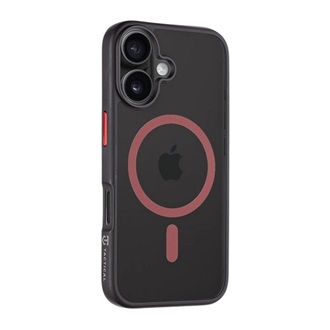 iPhone 16 TACTICAL MAGFORCE HYPERSTEALTH 2.0 szilikon telefonvédő ütésállóság, MagSafe, FEKETE/PIROS