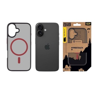 iPhone 16 TACTICAL MAGFORCE HYPERSTEALTH 2.0 szilikon telefonvédő ütésállóság, MagSafe, FEKETE/PIROS