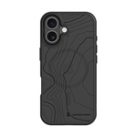 iPhone 16 TACTICAL MAGFORCE HYPERSTEALTH SIKA szilikon telefonvédő ütésállóság, topográfiai minta, FEKETE